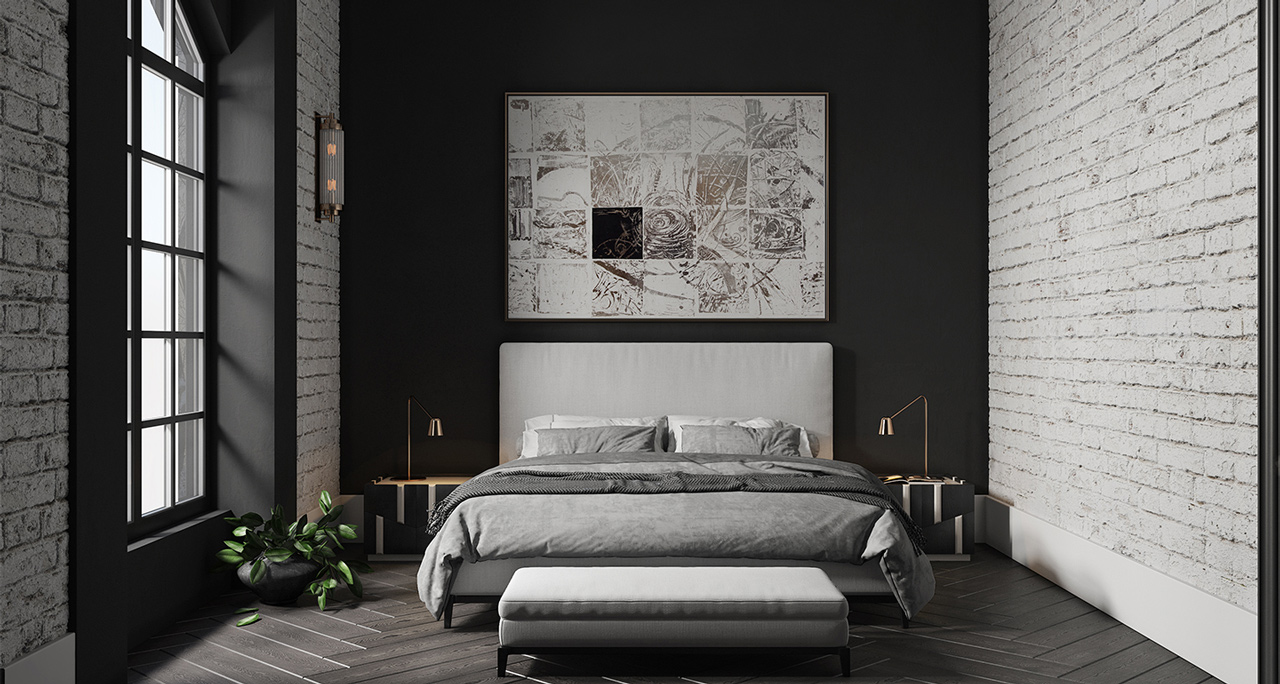 Woods panels  Bedside table Oblique